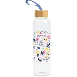GRAFiK WERKSATT Glastrinkflasche Oh Happy Day 550ml - transparent