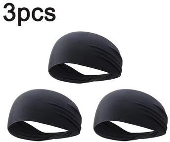 Inspired Finds Ultra Thin Breathable Sports Sweatband Headwrap Absorbent Outdoor Headband 3pcs Black