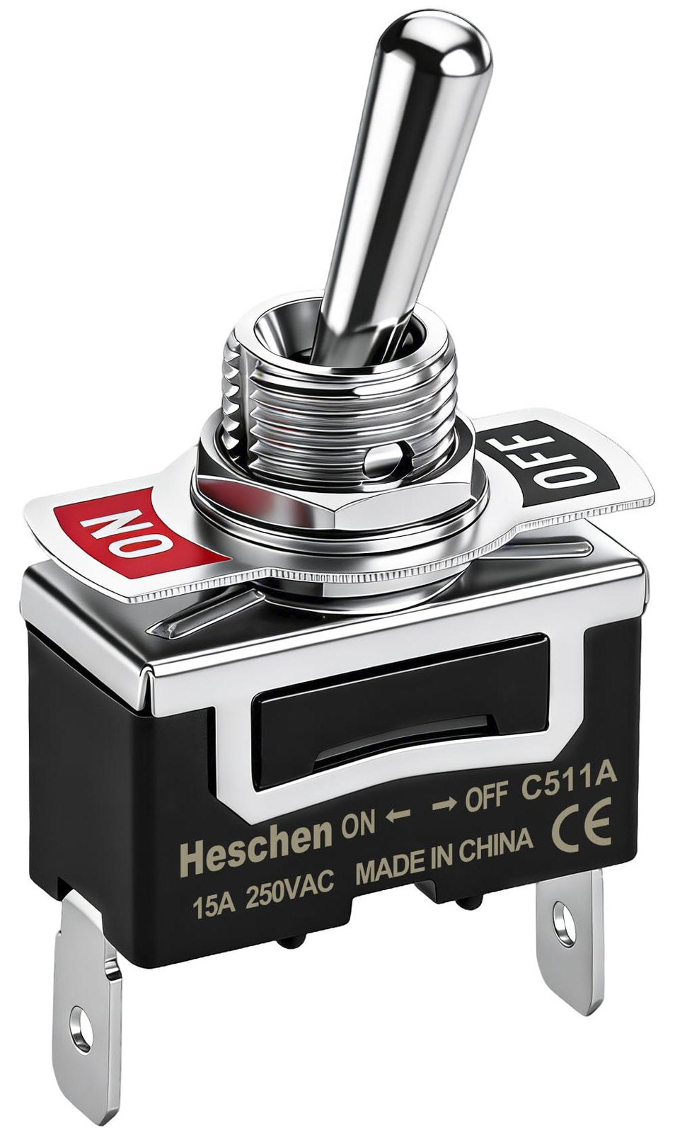 Selius Metalen Tuimelschakelaar SPST AAN/UIT 15A 250V AC