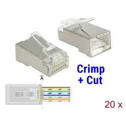 DELOCK Crimp&Cut RJ45 St Cat6 STP 20Stk
