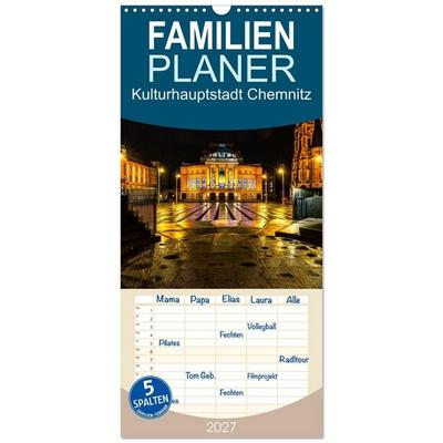 Familienplaner 2027 - Kulturhauptstadt Chemnitz mit 5 Spalten (Wandkalender, 21 x 45 cm) CALVENDO