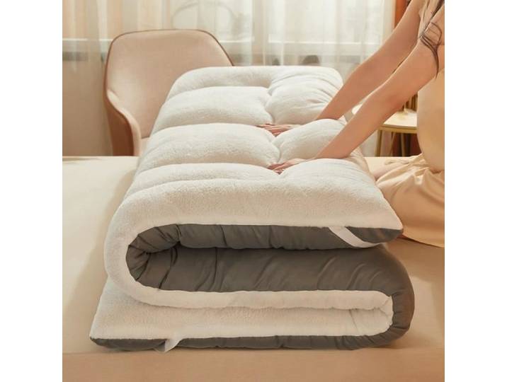 Matelas Pliable Enroulable Matelas futon Épaissir Le Tapis De Sol en Tatami Matelas de Couchage pour dortoir Blanc 150x200 cm