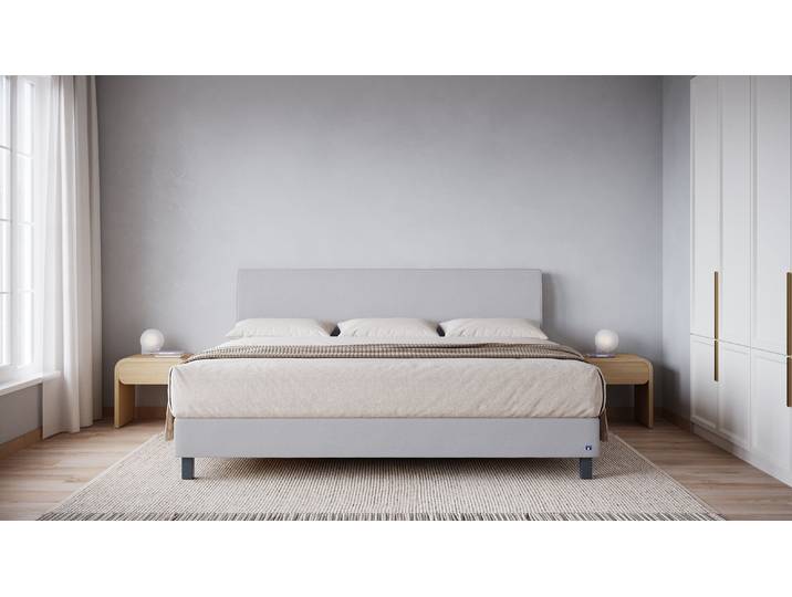 BRUNO Familienbett 240x200cm in Hellgrau XXL Boxspringbett Premium mehrfach ausgezeichnet in Design & Qualität