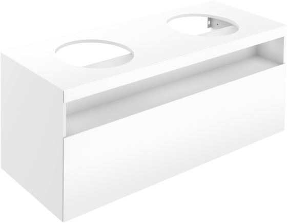 Keuco Stageline Waschtischunterschrank 32893180100 mit Auszug, Steckdose, LED Beleuchtung, 1400x550x490mm, cashmere