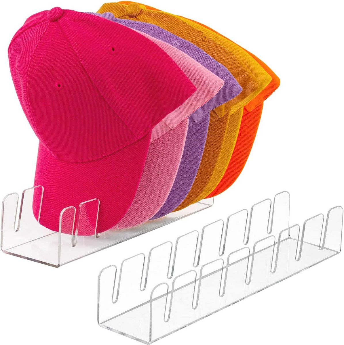 Hoed Organizer voor 14 Petten (2-Pack) - Transparante Acryl Cap Stand