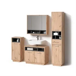 BADMÖBEL-SET Temo, Artisan-Eiche, 4-teilig