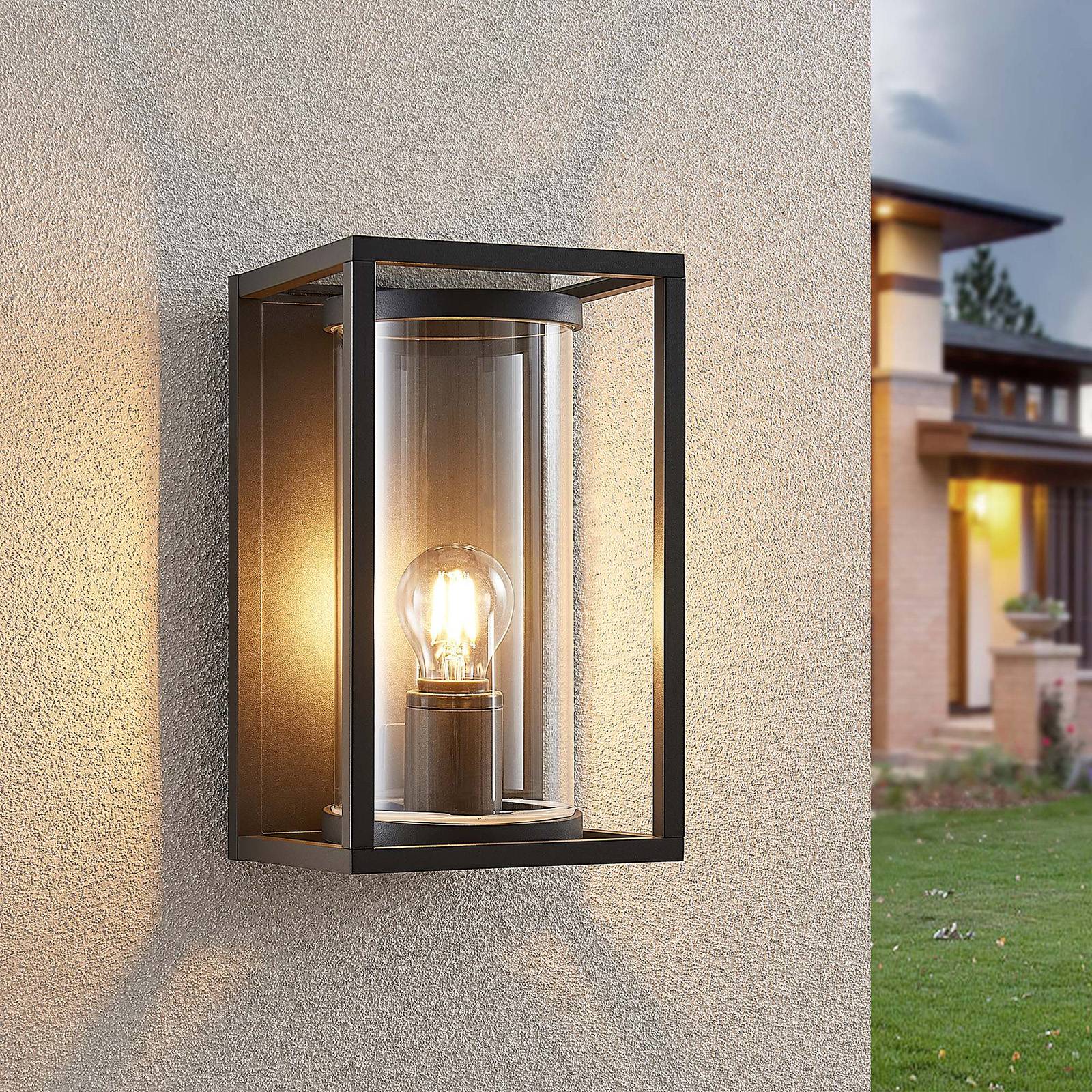 Outdoor Wall Light Brienne Lucande, dimmable, Alu / grey / zinc, Aluminium, Modern, Outdoor Wall Light