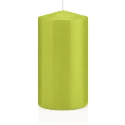 Wiedemann Kerzen Große Stumpenkerzen Apfelgrün Ø 78 x 150 mm, 8 Stück, 69 Brenndauer