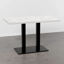 BIG Möbel GmbH Bistrotisch 120x80 cm | Marmor Weiß | Gusseisengestell