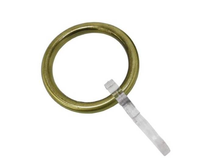 GARDINIA Gardinenringe mit Faltenlegehaken, Metall Messing-antik für Ø 20 mm, 6er Pack, 6