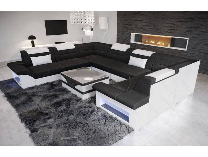 Couchlandschaft Brianza U-Form in Stoff