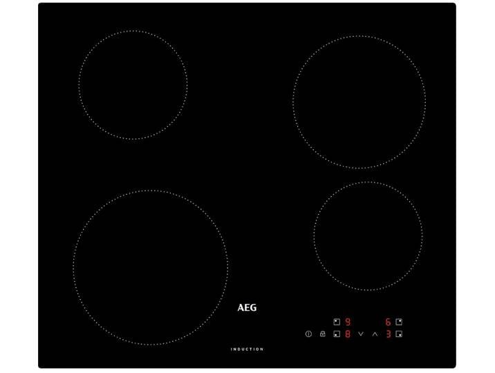 AEG Induktions-Kochfeld IB6420ACB , schwarz, B:59cm H:4,8cm T:52cm, Kochfelder, rahmenloses Design, vier Kochzonen mit unterschiedlichen Durchmessern, Induktions-Kochfeld