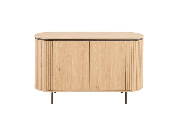 Calicosy Sideboard mit 2 Türen und seitlichem Rillen-Effekt malaga 120/40/72 cm, Apfelbaumfarben, Holzwerkstoff, 40x72x120 cm, Kleinmöbel, Kommoden, Sideboards