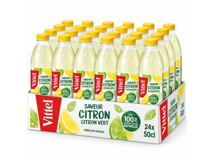 VITTEL eau aromatisé citron&citron vert - 24x50cl