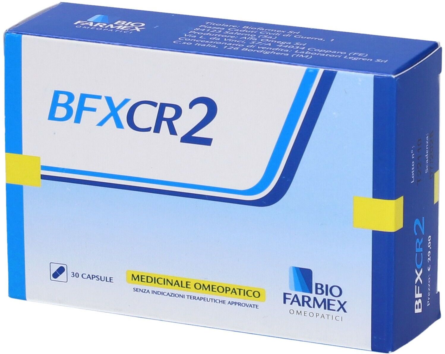 BIOFARMEX Srl Biofarmex BFXCR 2 Medicinale Omeopatico, 30 Capsule