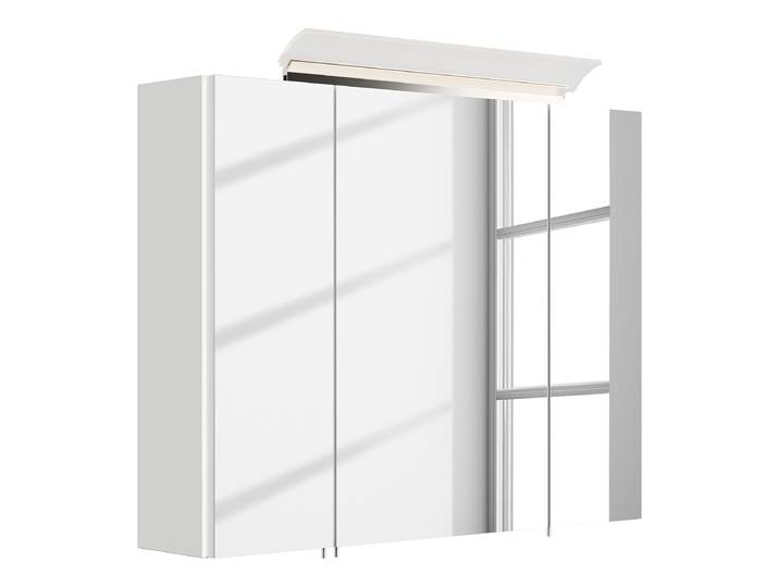 Armoire miroir acrylique 80cm Blanc/Blanc brillant