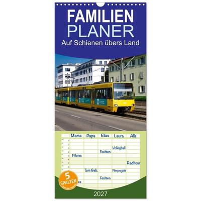 Familienplaner 2027 - Auf Schienen übers Land mit 5 Spalten (Wandkalender, 21 x 45 cm) CALVENDO