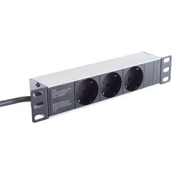 Steckdosenleiste 10" 3-fach 1HE schwarz