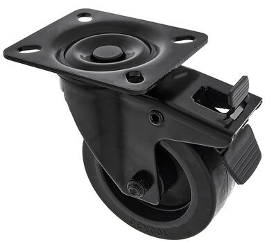 Roadworx Black Wheel Braked 100mm Schwarz