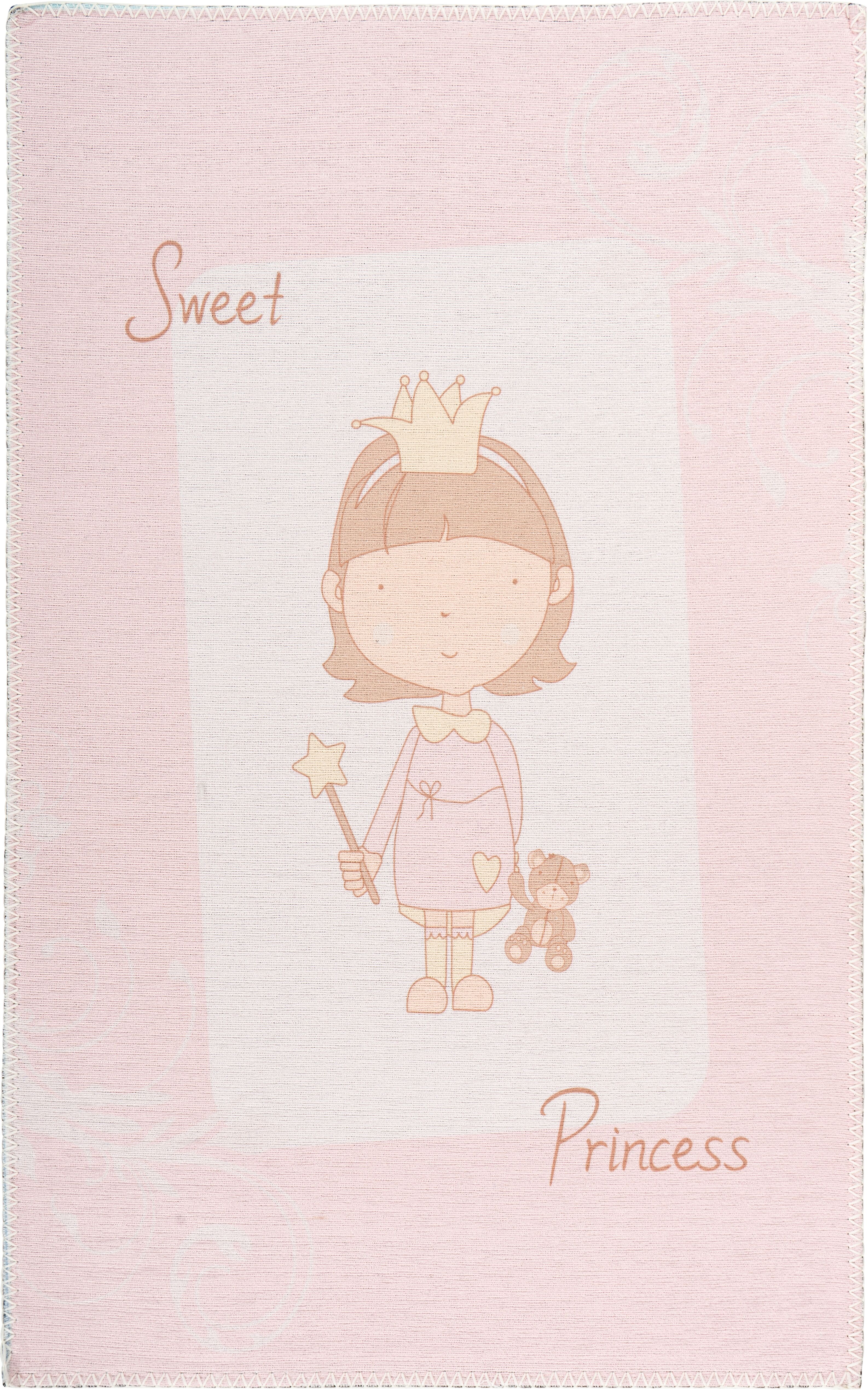 Kinderteppich ARTE ESPINA "Bambini 300", rosa, B:120cm H:5mm L:180cm, Polyester, Teppiche, Kinderteppich, Fantasievoll bedruckter Kinderteppich, angenehme Haptik rosa B : 120cm 1 Stk., 5mm, L: 180cm