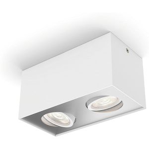 Philips Deckenstrahler Box WarmGlow, weiß mit LED, 2-flammig, schwenkbar, warmweiß