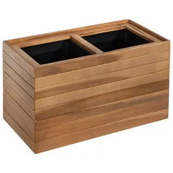 Prestige Home Living Outdoor Quadratischer Pflanzkübel geölt aus Akazienholz, ca. 57 x 30 x 35 cm - Braun