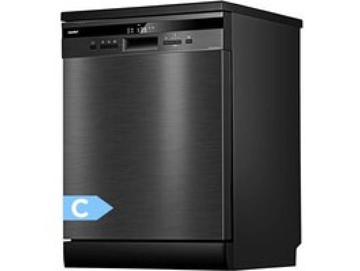 Lave-vaisselle pose libre Comfee - 15 couverts - Induction - L60cm - 42dB - 8 programmes - Affichage LED -Inox Noir - Classe C