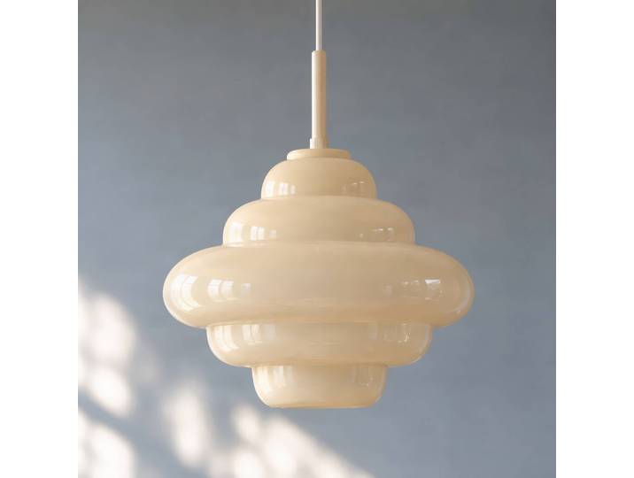 Hängelampe Leilani Lucande, dimmbar, gelb / orange, für Wohn- / Esszimmer, Glas, Design, Pendelleuchte