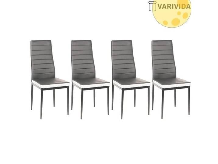 VARIVIDA 4X Chaises de cuisine (gris+blanc)