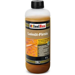 IsolBau Holzöl Leinöl-Firnis, 1,0l, außen & innen, seidenmatt, naturgetönt