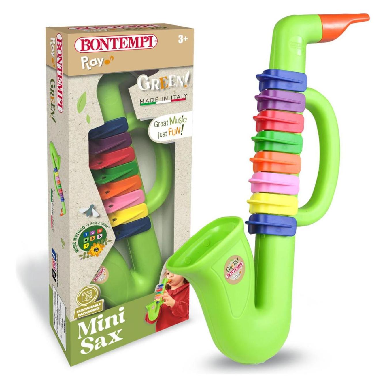 Bontempi Saxophon mit 8 farbigen Tasten 28cm (Multilingual) (322835)