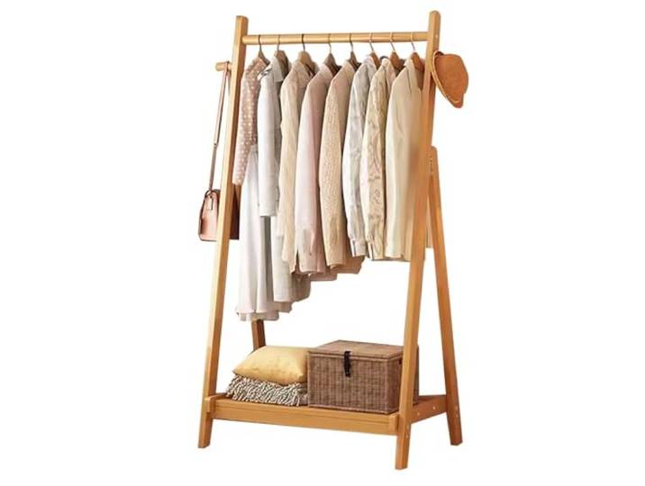 BEARQUN Strapazierfähige Garderobenständer, Kleiderständer, mit 2 Haken, Garderobenständer, bis 80 kg belastbar, für den Flur des Home Office : 60/80/100CMx43CMx153CM, für kleine Zimmer