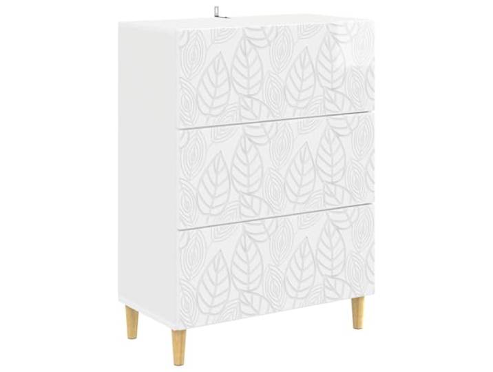 HKTMGDNG Schubladenschrank Hochglanz Weiß Kommode 66x34,5x90 cm Stilvolle Kommode fürs Schlafzimmer und Wohnzimmer mit 3 geräumigen Schubladen und stabilen Massivholzbeinen.