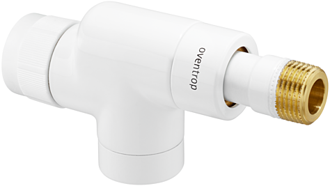Oventrop Thermostatventil Baureihe E 1163262 DN15, 1/2", PN10, Axial, weiß
