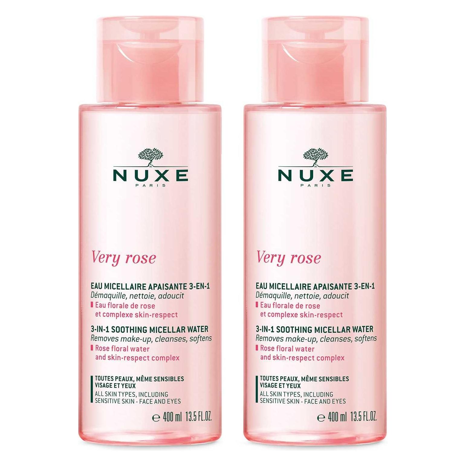 Nuxe Very Rose Beruhigendes Micellar-Wasser 3 in 1 (2 x 400 ml) (Mizellenwasser, 800 ml) (3264680024887)