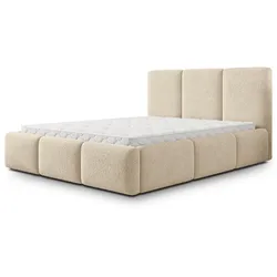 POLSTERBETT ARSIL 180x200 cm mit Bettkästen - Creme