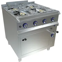 MKN Optima 850 Gas Herd 4-flammig mit Gas-Backofen 2/1 GN
