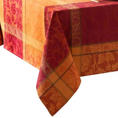 Threadmade Maplewood Jacquard Harvest Cotton Tablecloth