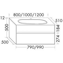 Burgbad Glas Waschtisch-Set rc40 Schilf Hochglanz/Schilf Hochglanz, SGAQ120F4517A0048 SGAQ120F4517A0048