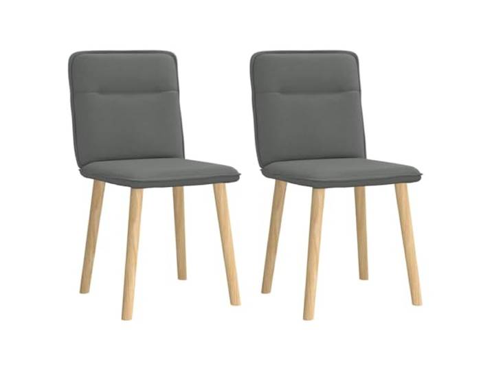 Fisinber Esszimmerstühle 2er Set, Gepolsterte Küchenstühle Dunkelgrau Bequeme Polsterung mit dichtem Schaumstoff für Gästezimmer und Wohnzimmer, langlebige Beine aus massivem Gummibaumholz.