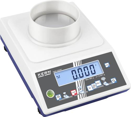 Kern Zählwaage CKE 360-3+C kalibriert (DAkkS-akkreditiertes Labor) Wägebereich (max.) 360g Ablesbarkeit 1 mg über Steckernetzteil
