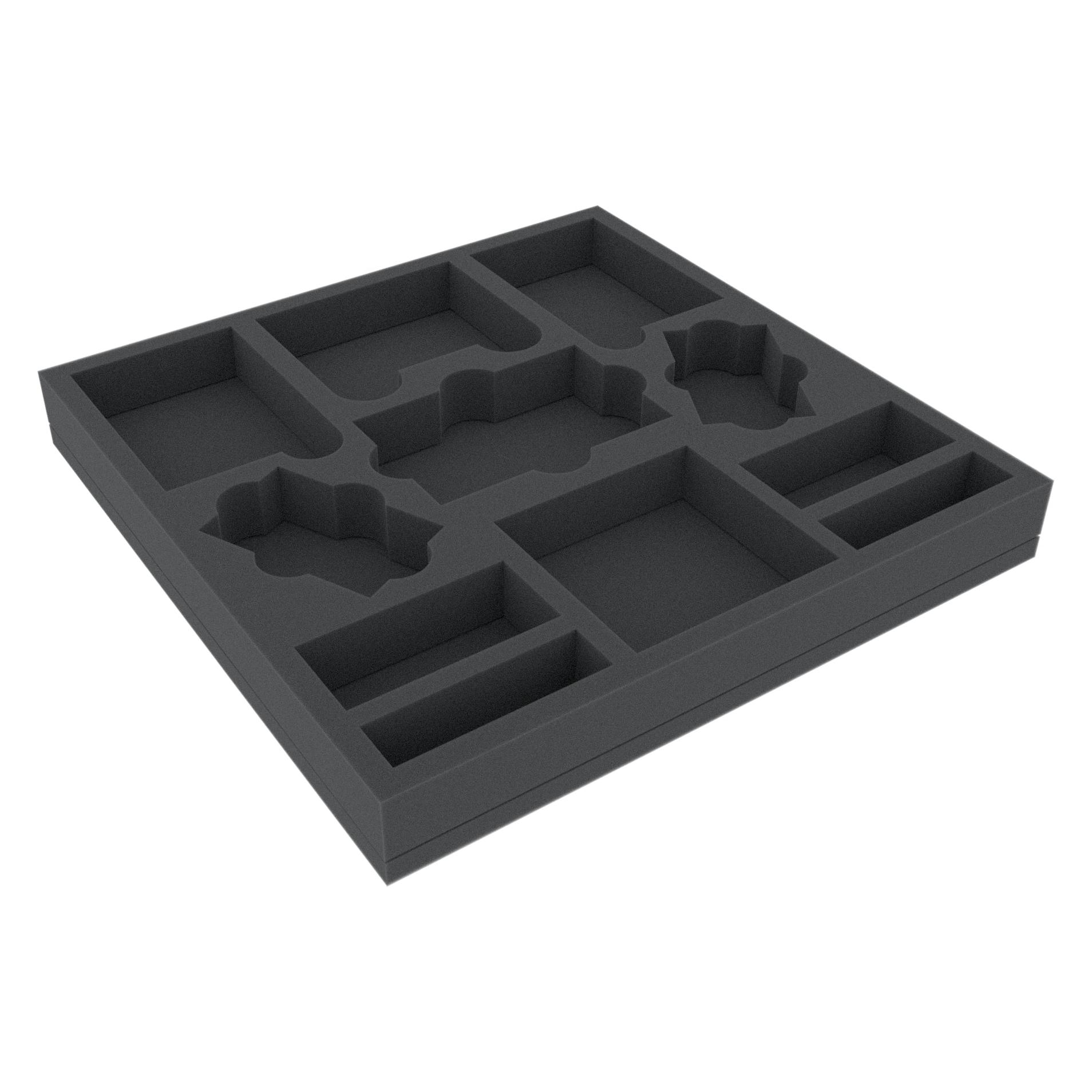 Feldherr AFMEUX035BO - 285 mm x 285 mm x 80 mm Schaumstoffeinlage für Brettspiele mit 11 Fä (Schaumstoff) (AFMEUX035BO)