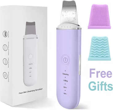 Inspire Curations Ultrasonic Skin Scrubber Face Spatula Blackhead Remover Facial Cleansing Tool purple