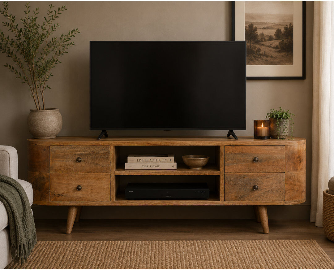 George Oliver Gina Unfinished TV Stand for TVs up to 50" Oak-Ish 50"