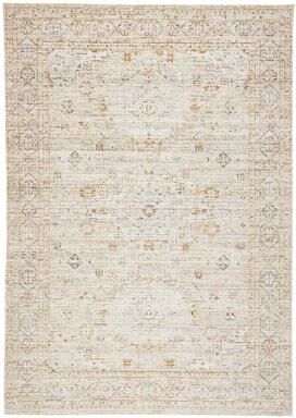 Terra by Obeetee Ava Rustic Border Ivory Rug