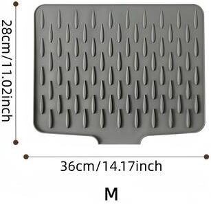 Inspire Daily Merch Kitchen Silicone Drain Mat For Sink Fruit And Vegetable Dish Draining Drying Mat Household Countertop Heat Insulation m