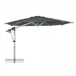 Doppler Sonnenschirm / Ampelschirm "Protect 400 Pendel", inkl. Schutzhülle und Standkreuz,anthrazit,Ø 400 cm