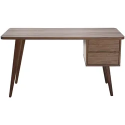 Design-Schreibtisch Nussbaum L140 cm FIFTIES
