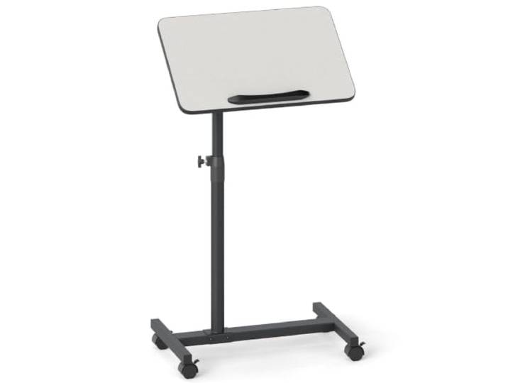 Helloshop26 Beistelltisch in C-Form 52x33x69-112cm höhenverstellbar und moderne Drehplatte Metall grau 20_0013858
