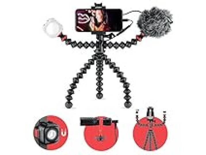 JOBY GorillaPod Kit Mobile Vlogging (Smartphone Rig, Micro Wavo Mobile, Mini Lampe LED Beamo) Trépied Flexible, Support de Téléphone, Microphone, Lumière, Enregistreur/IRL/Youtuber/Créateur de Contenu
